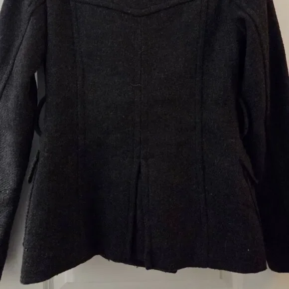 American Eagle Wool Blend Insulated Charcoal Gray Winter Jacket Coat - Picture 8 of 9